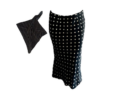 polka dot skirt and bandana